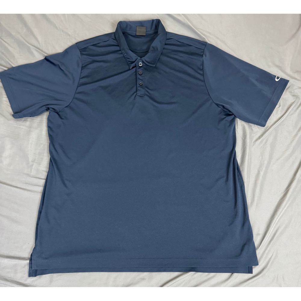 Oakley Mens 3XL Navy Blue Performance‎ Short Sleeve Polo Shirt Embroidered Logo